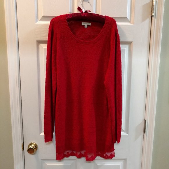 ** HOST PICK ** NWOT - Women's Red Plus Size 3X Tunic Sweater - Picture 1 of 7